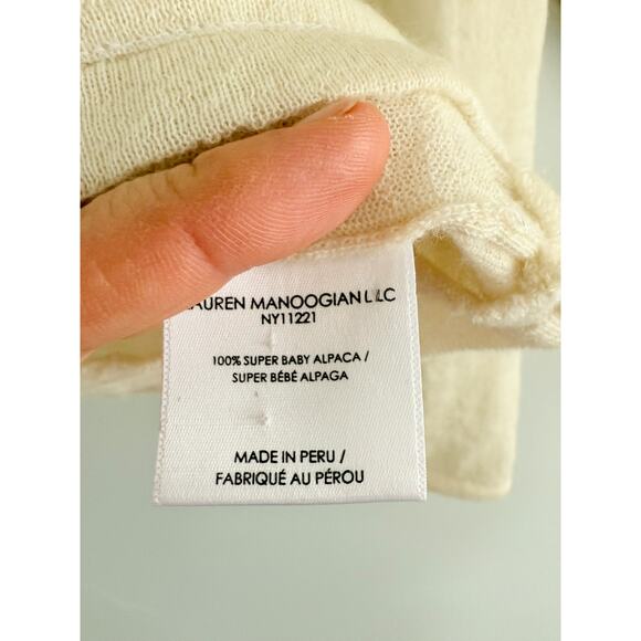 Lauren Manoogian | Baby Alpaca Turtleneck Sweater in Raw White | Sz 1/S - Picture 5 of 10